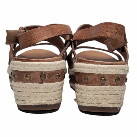 Antelope low studded wedge heel espadrille brown tan leather EU size 37 - Picture 5 of 7